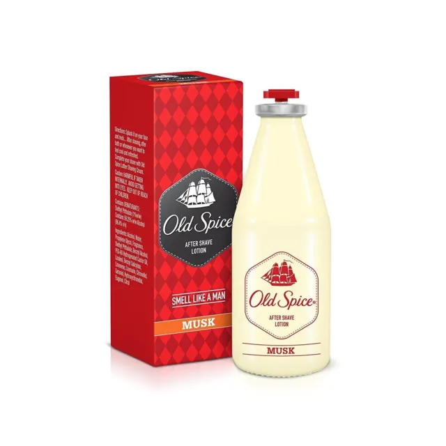 Old Spice After Shave Lotion - Musk 50 ml para hombres After Shave \ Paquete de 1