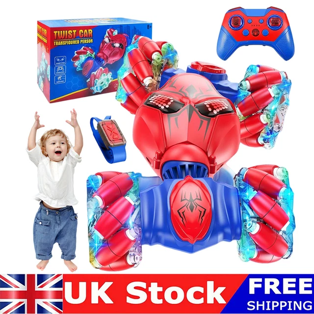 Spider Stunt RC Car For Kids – Gesture Control & Remote, 4WD 360° Flips, 2.4GHz With Lights & Music