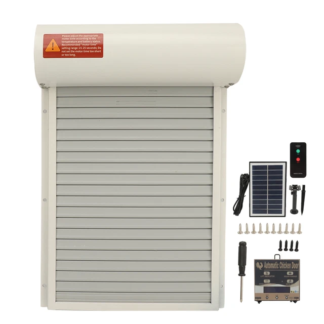 SOLAR POWERED AUTOMATIC Chicken Coop Door Light Sensing Coop Door W