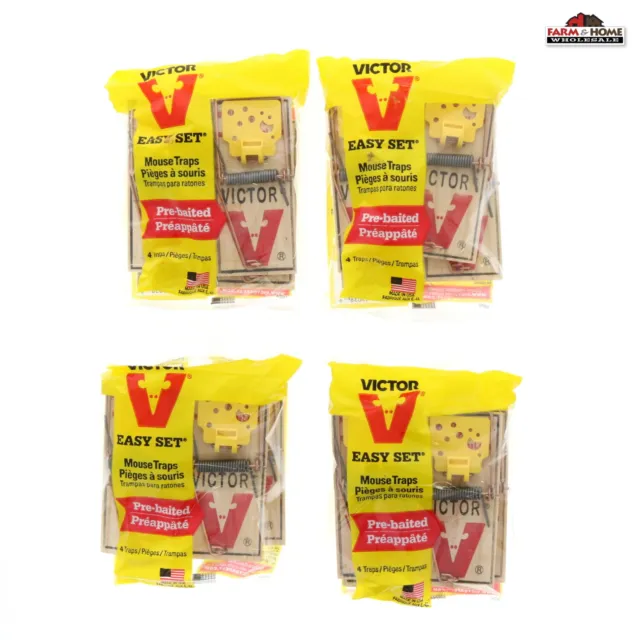 16ct Victor Easy Set Reusable Wood Mouse Mice Rat Trap ~ New