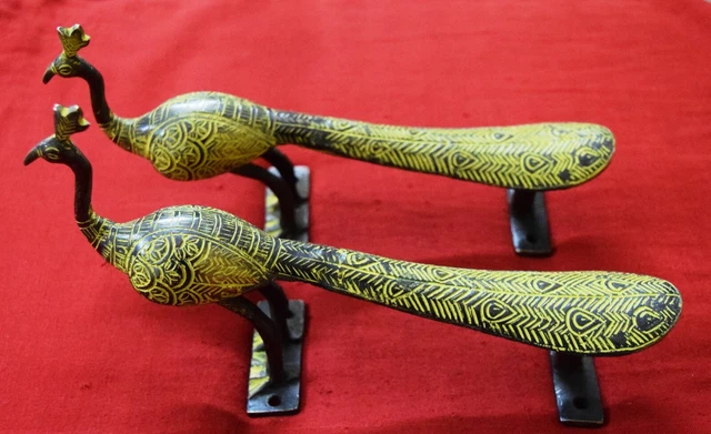 Loving Bird Door Handle Peacock Brass Door Pull Set Fine Design Home Decor RD01
