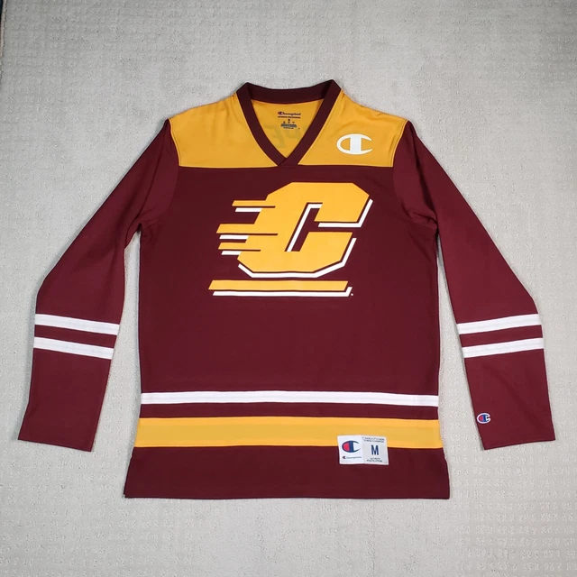 Central Michigan Chippewas Hockey Jersey Mens Medium Champion Casual Tailgate
