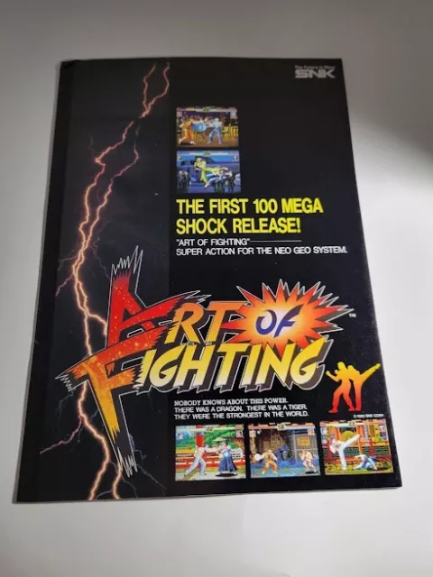 FLYERS  NEO-ART OF FIGHTING   Arcade Video Game advertisement original see pic