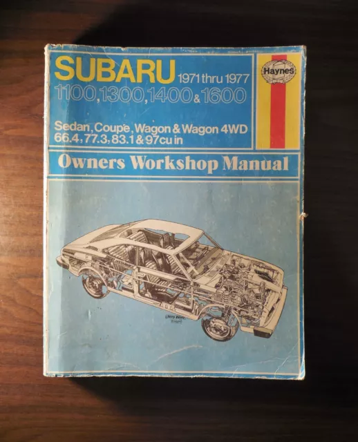 Haynes 1971-1977 Subaru Owners Workshop Manual Sedan Coupe Wagon 4WD Wagon