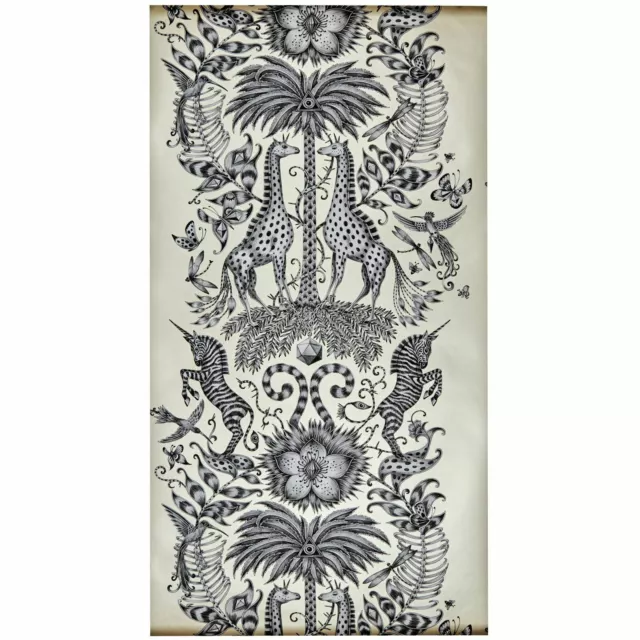 Emma J Shipley Animalia Kruger Wallpaper Monochrome W0102/05 Giraffe Zebra 2