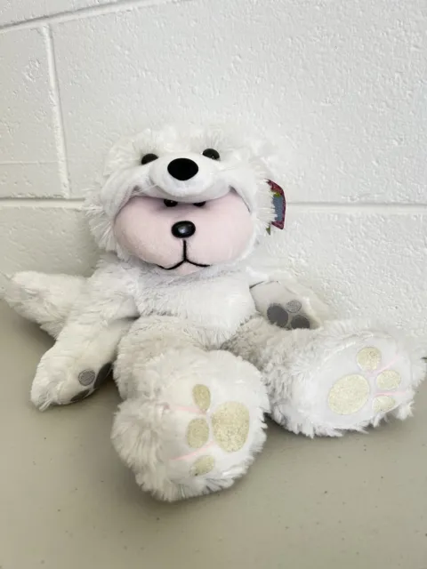 Alpine The White Fox Bear 40cm Lrg Plush Toy Beanie Kids Collectable Glow n Dark