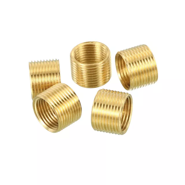 5pcs M14 to M12 Sleeve Reducing Nut 10mm Long Hollow Tube Adapter Brass Coupler