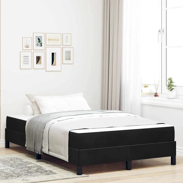 BOX SPRING BED with Mattress Black 120 x 210 cm Fabric vidaXL £285.84 ...