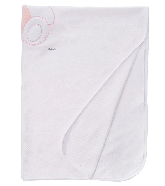 Italbaby Blanket Throw Blanket for Baby 107x150cm Colour White/Pink