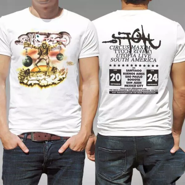 TRAVIS SCOTT UTOPIA Circus Maximus Tour 2024 White South America Unisex