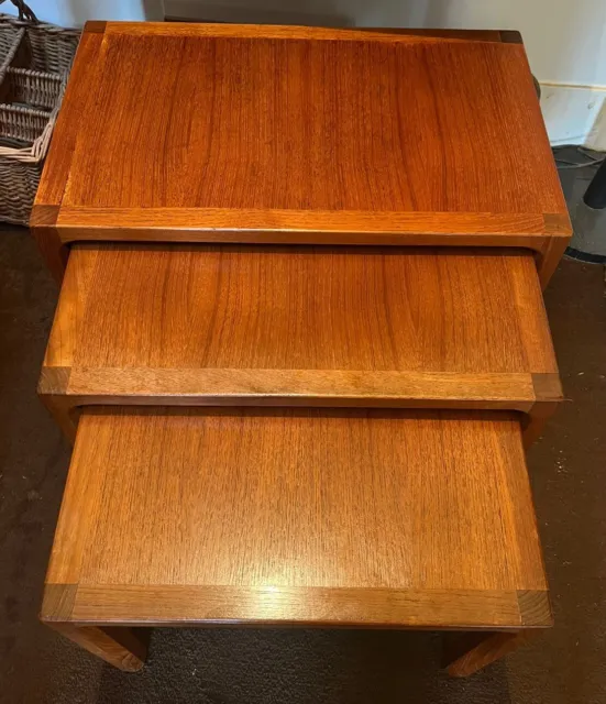 VINTAGE RETRO Kai Kristiansen DANISH TEAK NESTING TABLES mid century 1960s