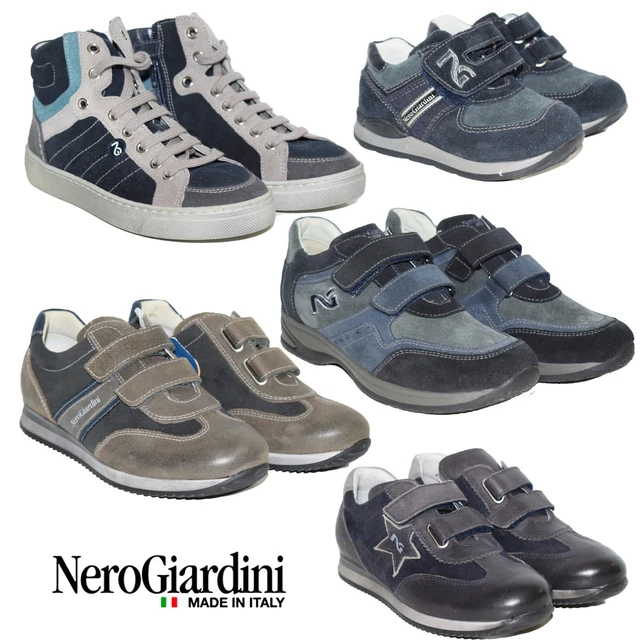 scarpe invernali bambino sneakers da bimbo in pelle Nero Giardini 21 28 30 31 35