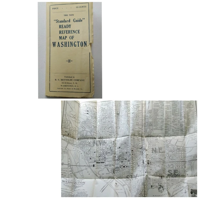 Guide Ready Reference Map Of Washington Reynolds Company 1936 Vintage Brochure