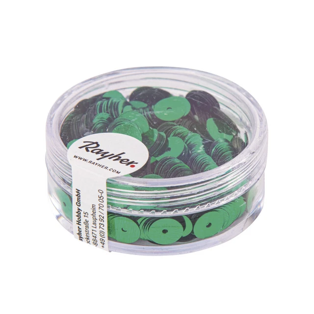 Lentejuelas Azul Verde Ø 6 MM Liso Caja 6G Lavable