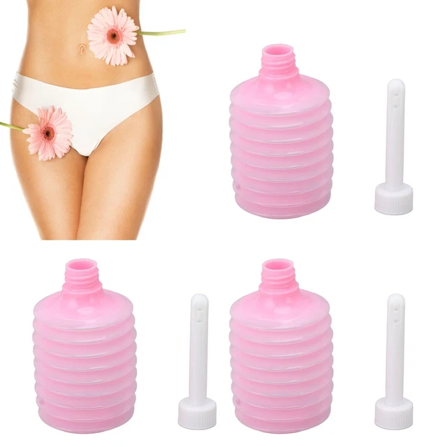 (Rosa) Bulbo vaginal de ducha bulbo de enema portátil desechable 200 ml