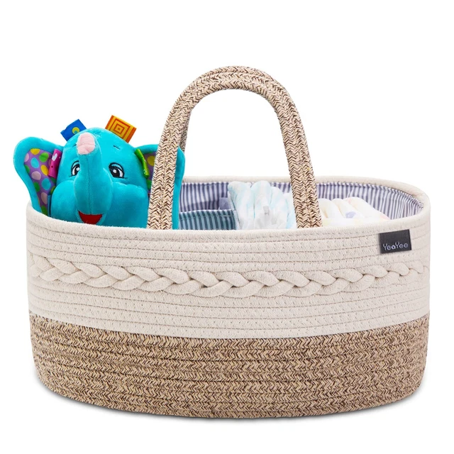 Baby Diaper Caddy Organizer, Portable Nursery Storage Basket