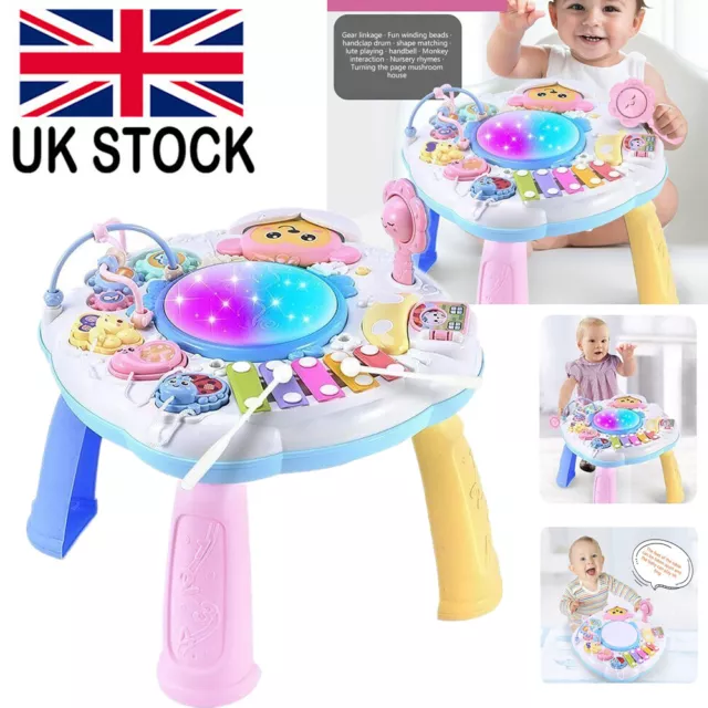Baby Activity Table Toys 3 in 1 Early Education Musical Learning Table Kids Gift