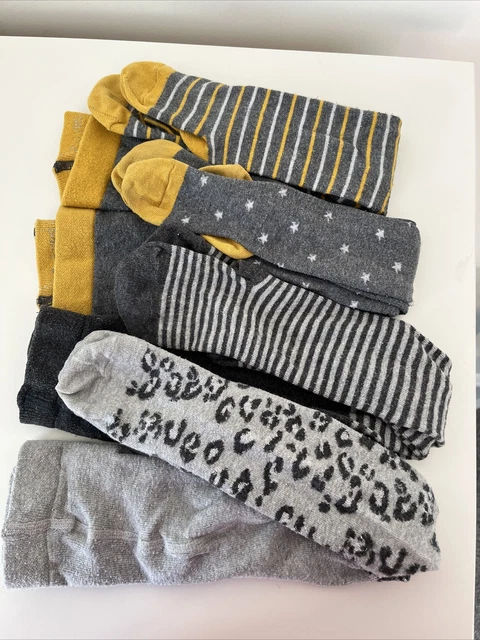 Next girls 2-3 years tights grey bundle 4 yellow
