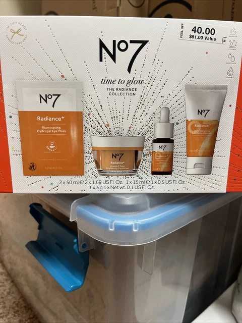 No 7 - TIME TO GLOW-  The Radiance Collection Gift Set NEW $40 Skin Care Routine
