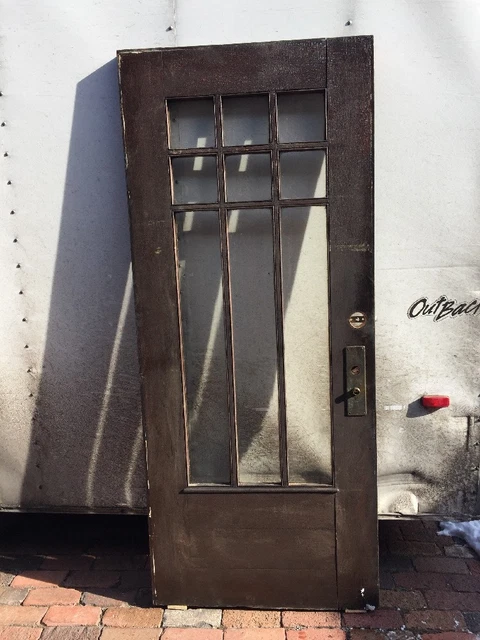 Ar 122 Antique Beveled Glass Town House Entrance Door Oak