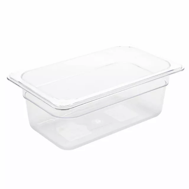Vogue Clear Polycarbonate 1/4 Gastronorm Tray 100mm