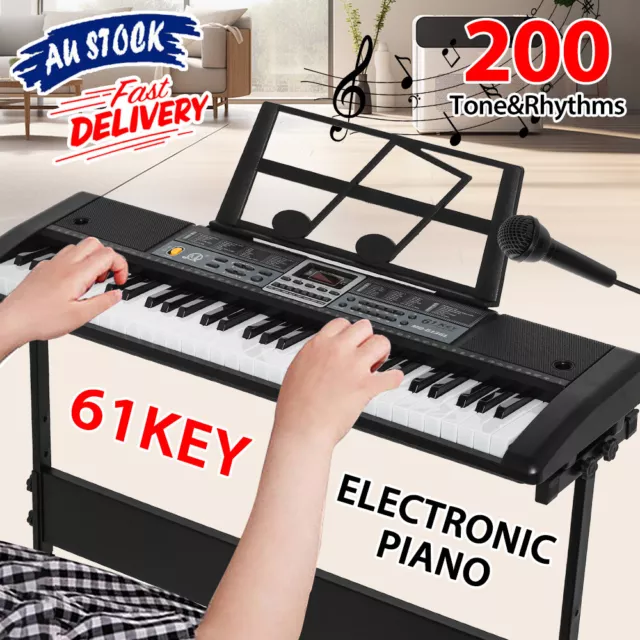 61 Keys Digital Piano Music Electronic Keyboard Organ & Electric Microphone Gift