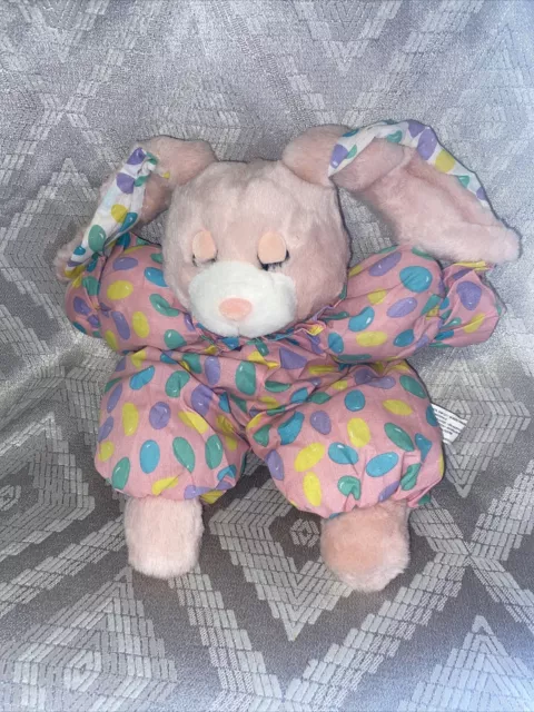 vintage sleepy bunny puffy body jellybeans pink easter pastel 1990’s Lovey Plush