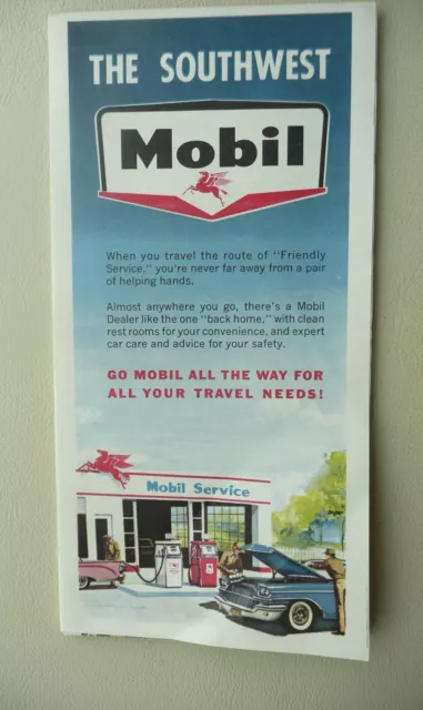 1962 Southwest United States Mobil Oil Gas road map Texas Oklahoma NM Louisiana