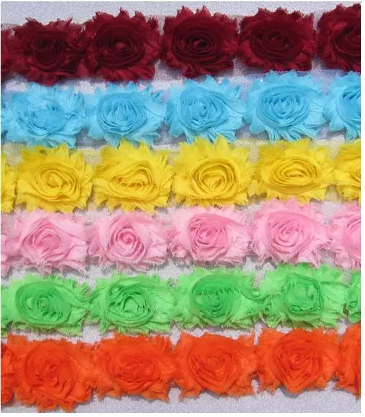 Flower Lace Trim - Frayed Chiffon Rose - Shabby Chic Bridal Flowers 1 YARD &more