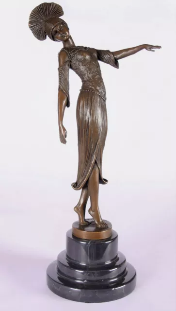 Art Deco Bronzefigur Tänzerin Frau Bronze