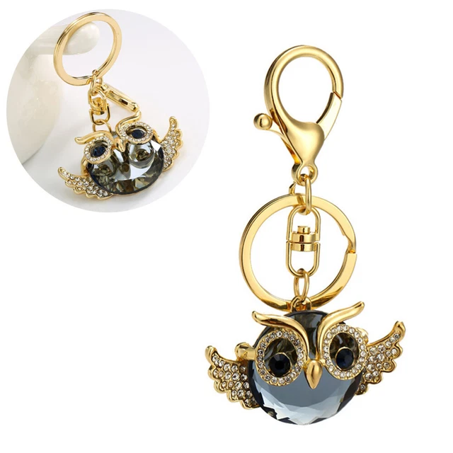 Portachiavi Strass Gufo Auto Portachiavi Borsa Borsa Ciondolo Decorazione