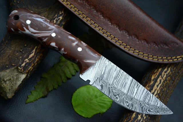 Custom Hand Forged Damascus Steel Hunting Knife Handmade,8.0" OAL (Q418) 2