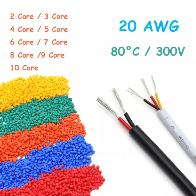 Multi Core 20 AWG PVC Cable 2/3/4/5/6/7/8/9/10 Core Signal Flexible Copper Wire
