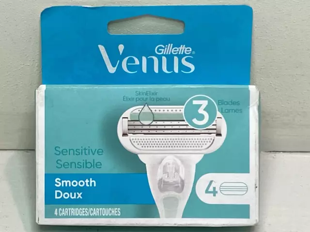 Gillette Venus Smooth Sensitive Women's Razor Blade Refills - 4pcs (NEW SEALED)