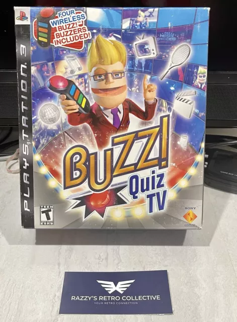 Buzz! Quiz TV (Playstation 3) Complete Big Box Game/Manual 4 Buzzers Dongle PS3