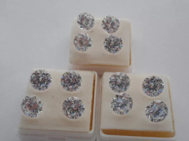 8mm white cubic zirconia stones, for jewellery making,round cut nice shine.