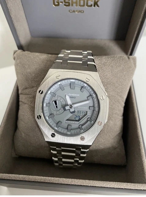 CASIO G-SHOCK GA-2100-1AER Casioak Triple Grey Royal Ghost Oak Mod 3 of ...