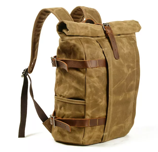 Sac à dos moto / Sacoche moto Canvas Vintage VR2 20L brun 2