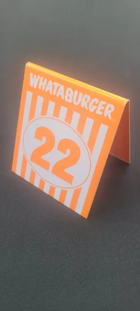 Individual WHATABURGER Restaurant Table Tent Number 22 - Modern Glossy