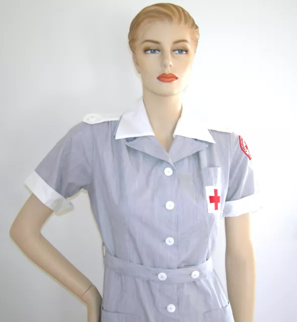 VINTAGE WWII 40s AMERICAN RED CROSS UNIFORM VOLUNTEER NURSE MILITARY DRESS HAT 2