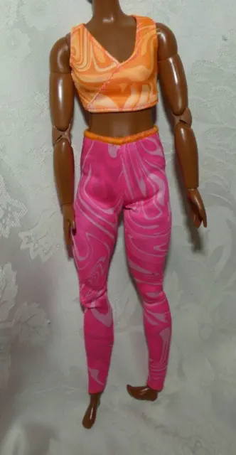 BARBIE MADE TO Move Yoga Work Out Pink Orange Pants & Shirt Fashion Lot ...