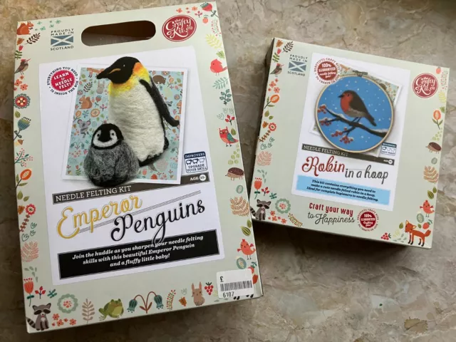 The Crafty Kit Co. Nadelfilzsets wählen Pinguin oder Robin Weihnachten 10+