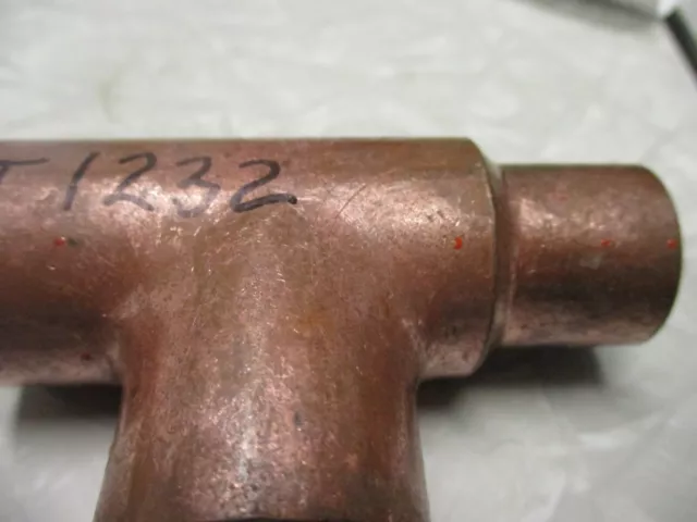 Copper CTS Sweat Tee 1" x 3/4" x 1" Solder Tube Plumbing Fitting 2