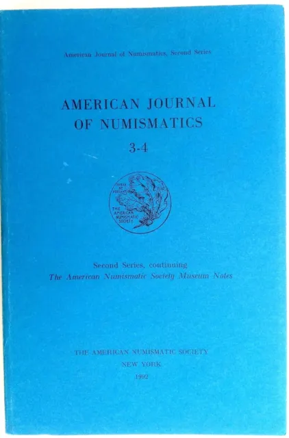American Journal Numismatics,1992,Sidon,Virginia Happy United,Garo Kurkman, 3 &4