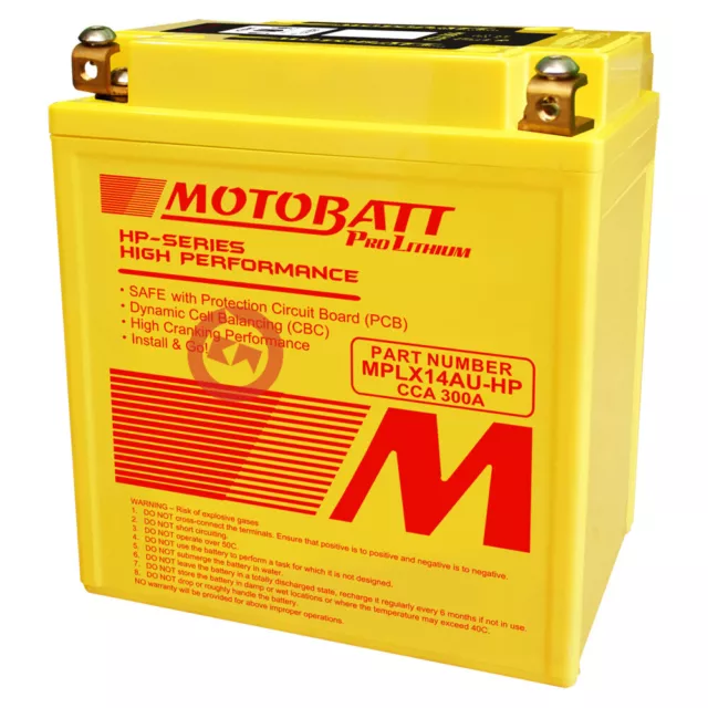 Batteria Motobatt A Litio Mplx14Au-Hp Yamaha Yfm Kodiak Auto 2X4 400 2003-2006