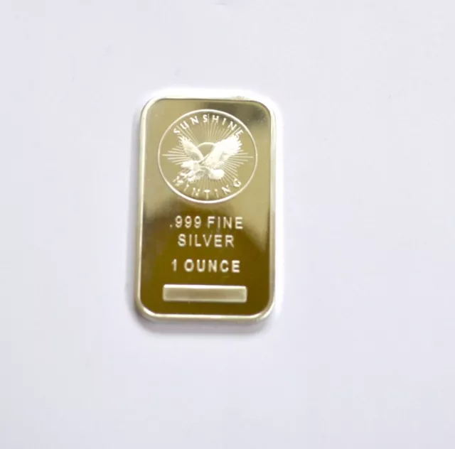 Sunshine Mint 1 Oz .999 Fine Silver Bullion Bar!! Gorgeous Mirrors ☆☆☆☆