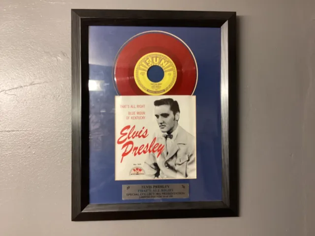 Elvis Presley Framed Vinyl Record / That All Right / Sun. Rock N Roll