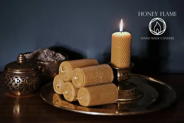 WINTER SALE ~ 6 x 100% PURE BEESWAX Pillar Candles ~ eco-friendly