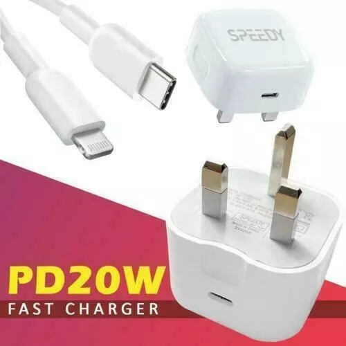 For iPhone 14 13 12 11 Pro MAX XR Fast Charging USB-C 20W PD Plug Charger Cable