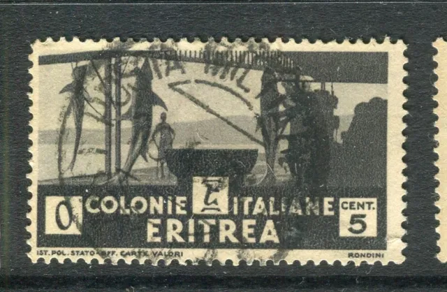 ITALIAN COLONIES; ERITREA 1933 early Pictorial issue fine used 5c. value